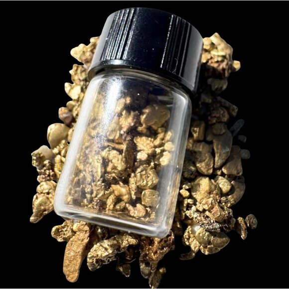 Gold Miners Personal Stash - California Gold Nuggets and Flakes in Jars 5 grams - Picture 9 of 9